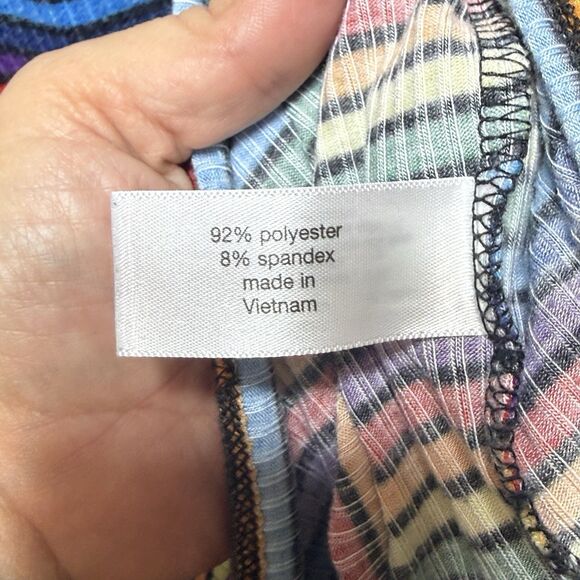 Lane Bryant Striped Rainbow Midi Dress size 22/24 Fitted Open Back Bodycon - Picture 5 of 6